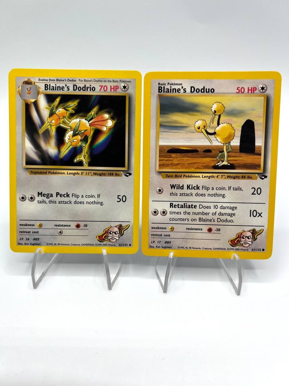 Carte pokemon Blaine's Dodrio set Gym Challenge 32/132 61/132 EXC ENG Vintage