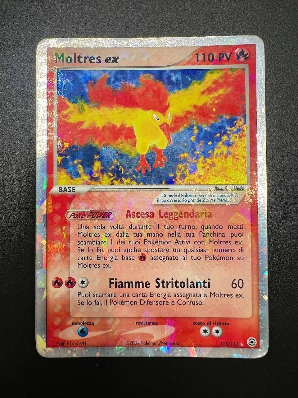 carta pokemon Moltres ex FL 115 EX RossoFuoco e VerdeFoglia italiano played