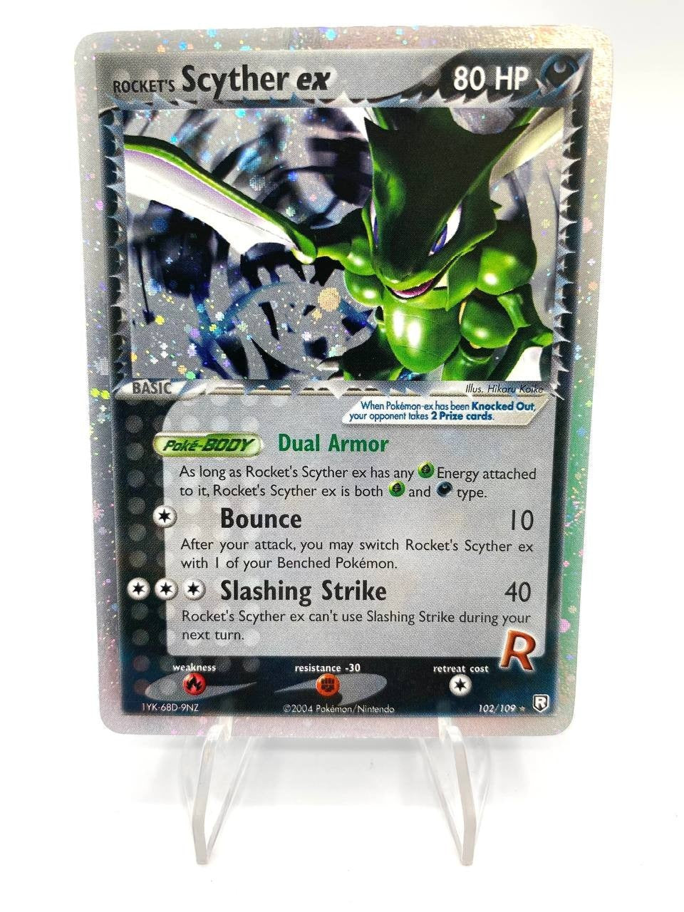 Carta Pokémon Rocket's Scyther ex 102/109 EX Team Rocket Returns Holo Excellent