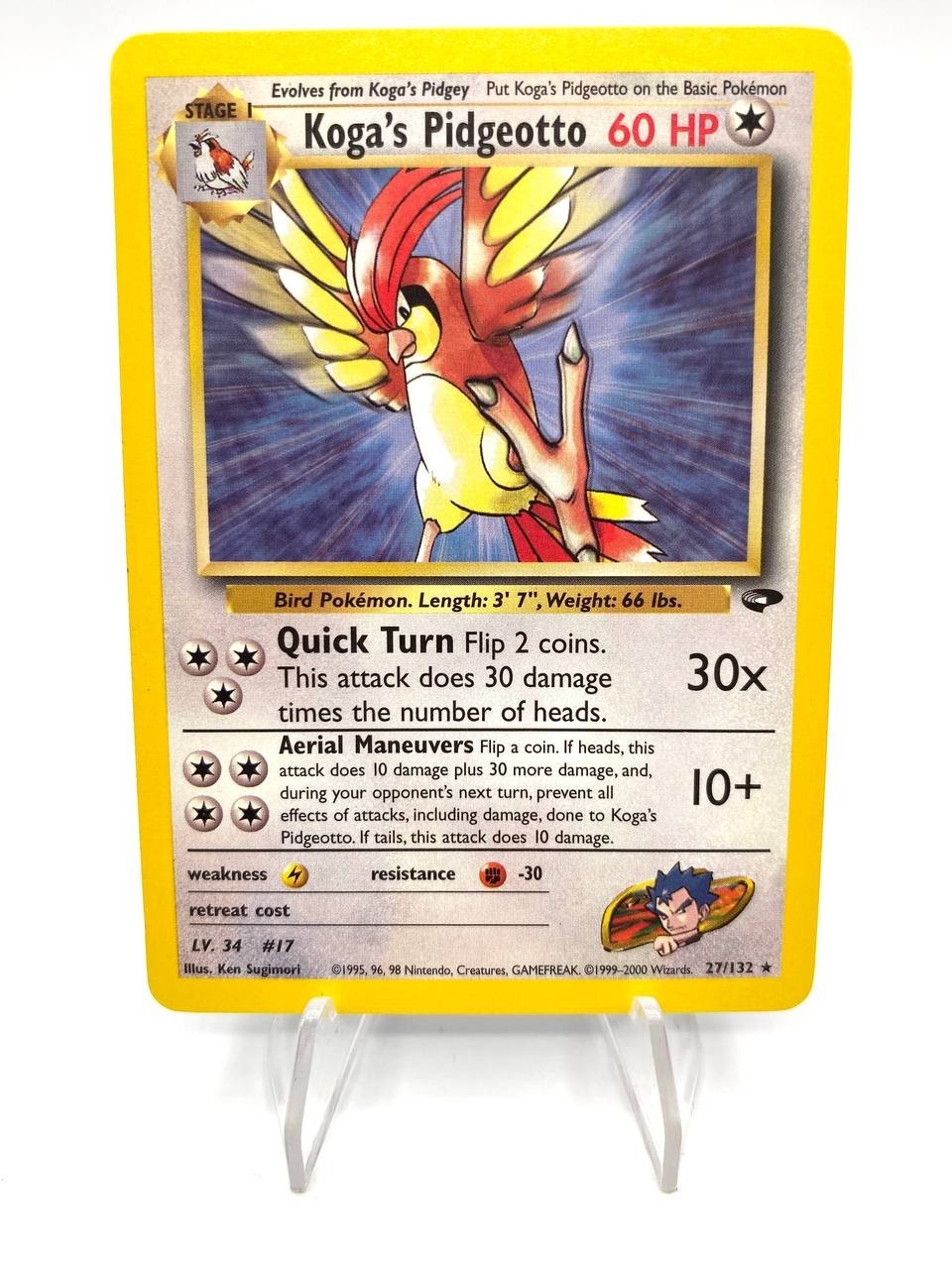 Carte Pokemon Near Mint Koga's Pidgeotto 27/132 Gym Challenge Italiano Excellent