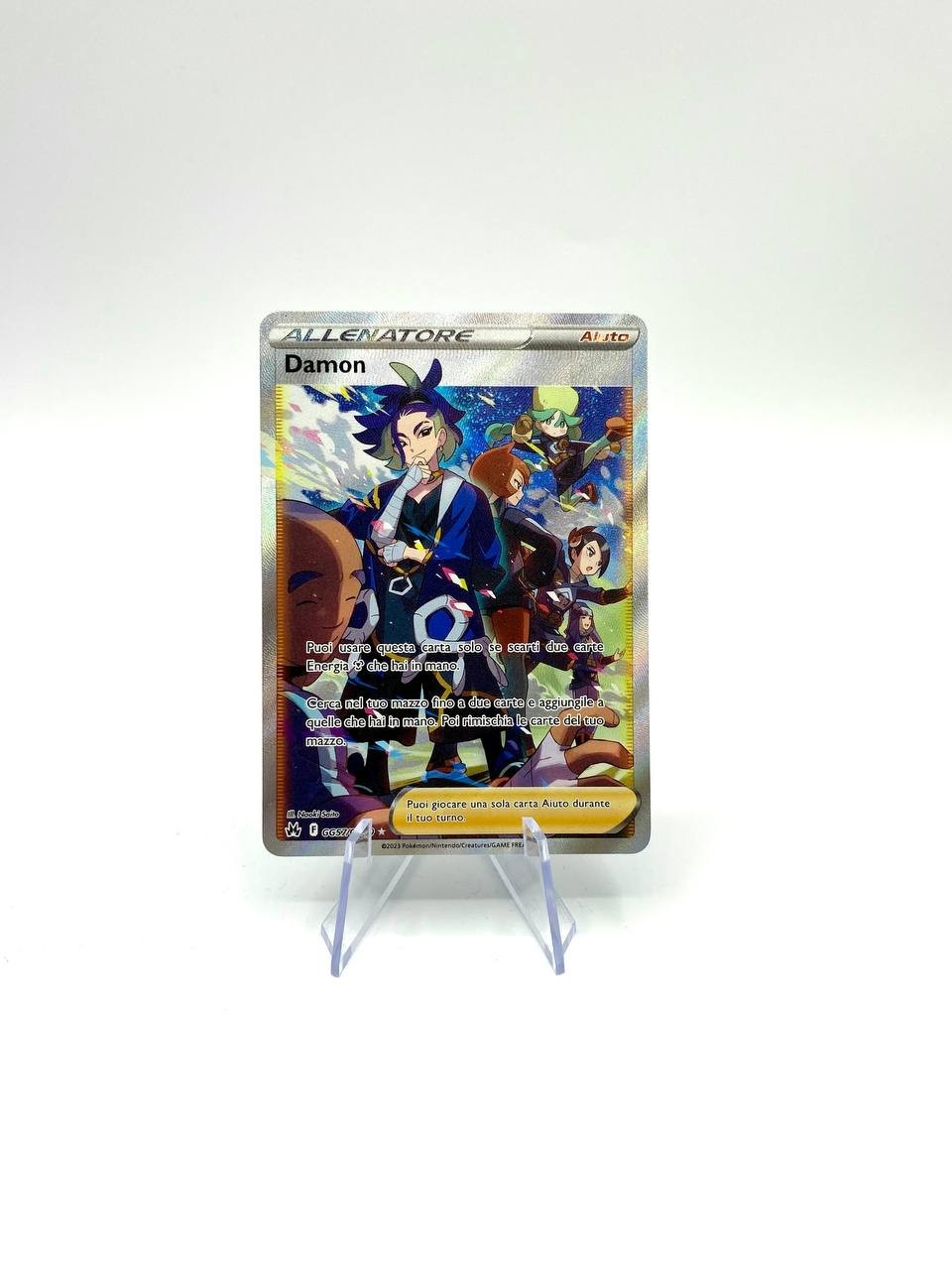 Carta pokemon DAMON FULL ART F GG57/GG70 ZENIT REGALE Italiano NEAR MINT Holo