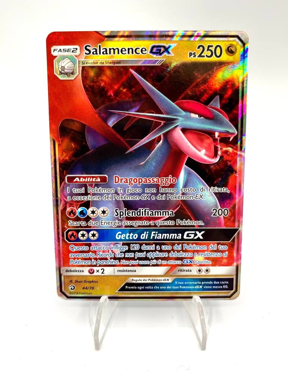 Carta Pokemon Salamence Gx 44/70 set Trionfo dei Draghi Italiano Near Mint