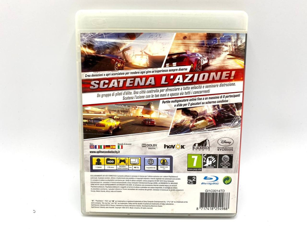 PS3 SPLIT SECOND VELOCITY PLAYSTATION 3 ITA Italiano completo e funzionante