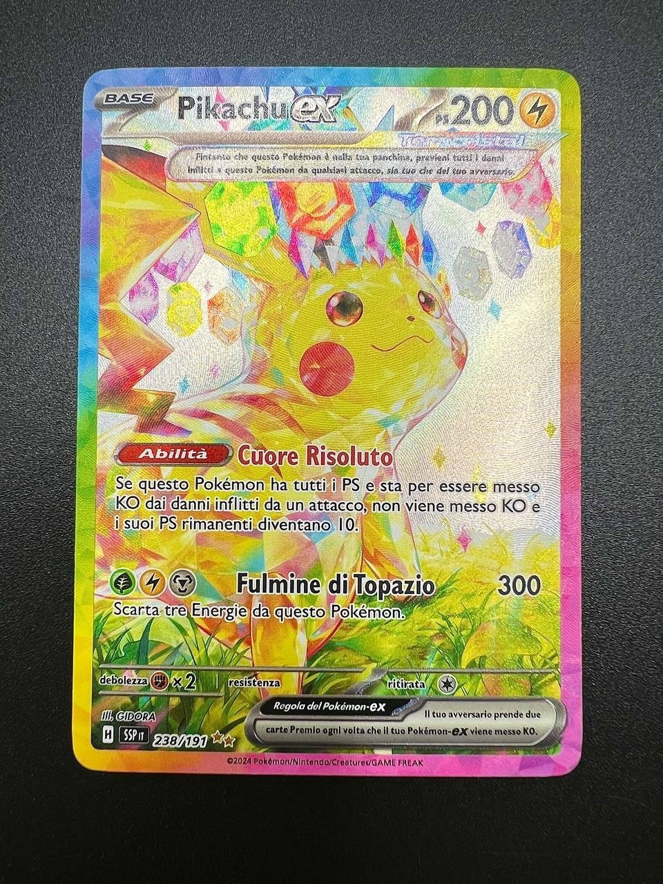 carta pokemon pikachu ex SSP 238 scintille folgoranti italiano near mint
