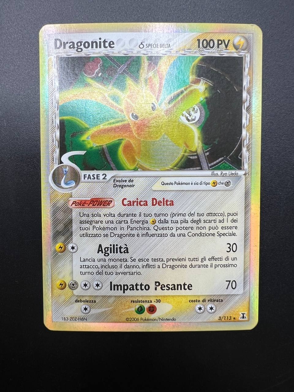Carta pokemon Dragonite 3/113 Specie delta Holo Italiano Excellent Vintage