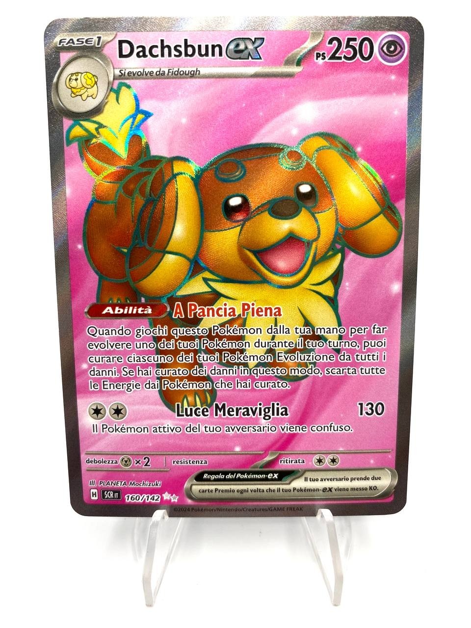 Carta pokemon DACHSBUN EX Full Art 160/142 SCR Corona astrale Italiano NM