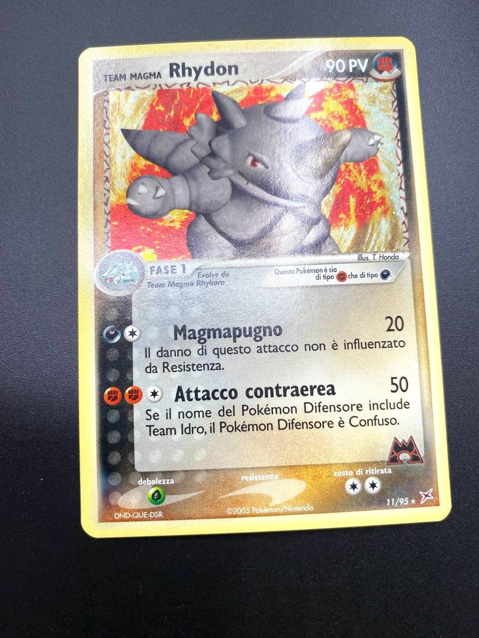Carta pokemon Team Magma Rhydon 11/95 Team Magma vs Team Aqua Holo Near mint ITA