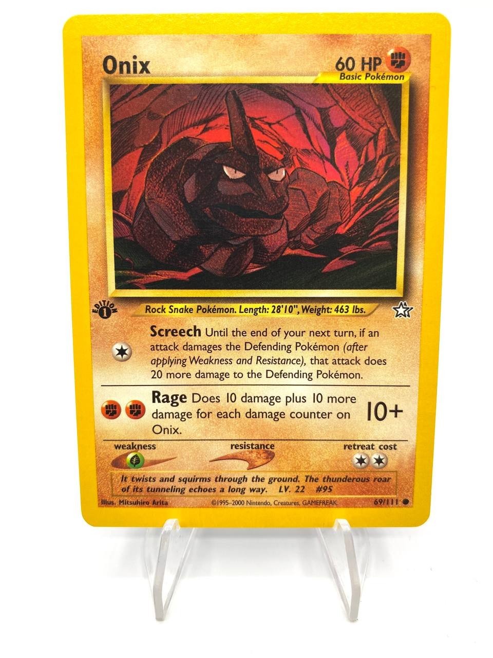 Carta Pokemon set Neo Genesis 69/111 ONIX Excellent vintage ENG 1st edition