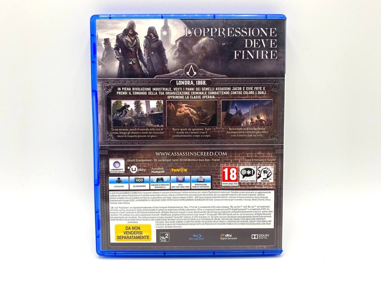 Assassin's Creed Syndicate Sony PlayStation 4 PS4 Ubisoft completo funzionante