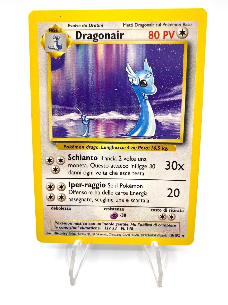 Carta Pokemon Dragonair 18/102 Set Base Italiano rara Vintage Excellent