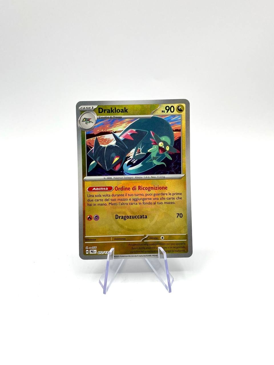 Carta pokemon Drakloak PRE 072/131 Evoluzioni prismatiche Master ball Reverse NM