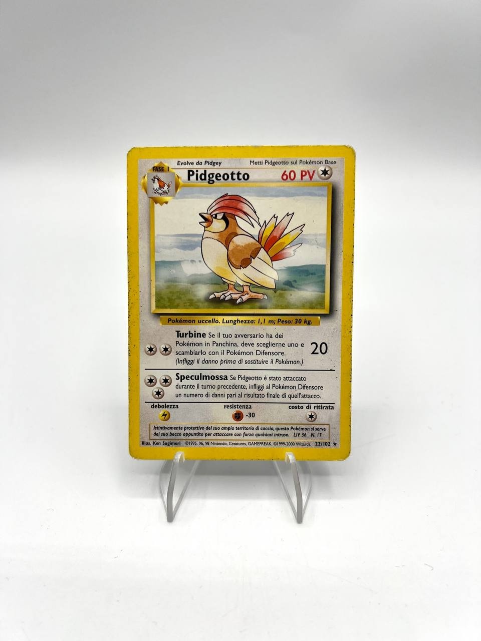 Carta Pokemon Pidgeotto Set Base BS 22/102 Italiano Vintage played No holo