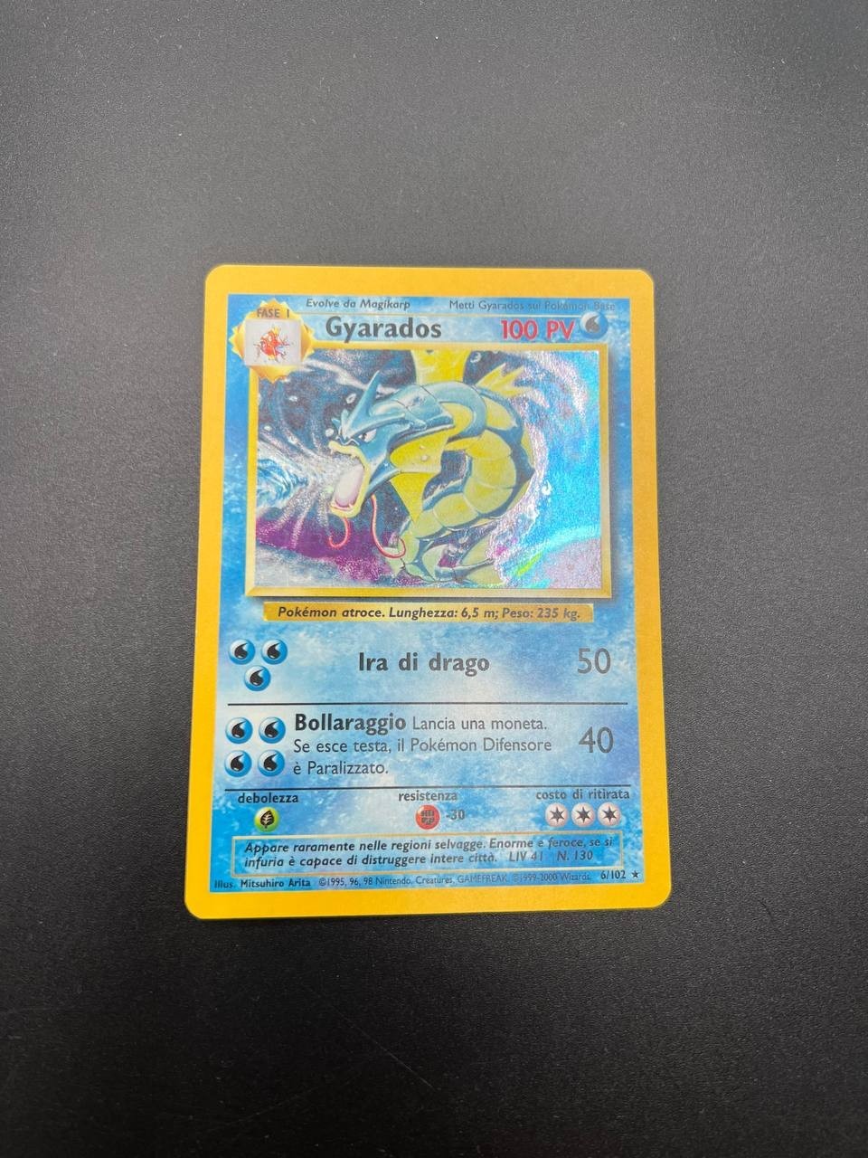 Pokemon Card Gyarados Holo 6/102 Set Base ITA italiano Excellent vintage Exc