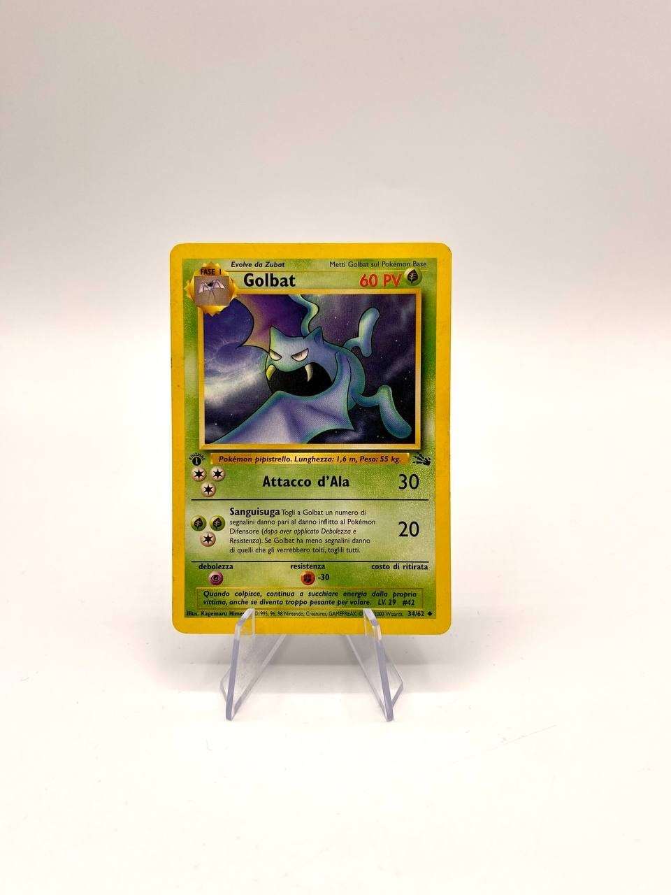 Carta pokemon Golbat set Fossil FO 34/62 Vintage Italiano Poor 1a edizione