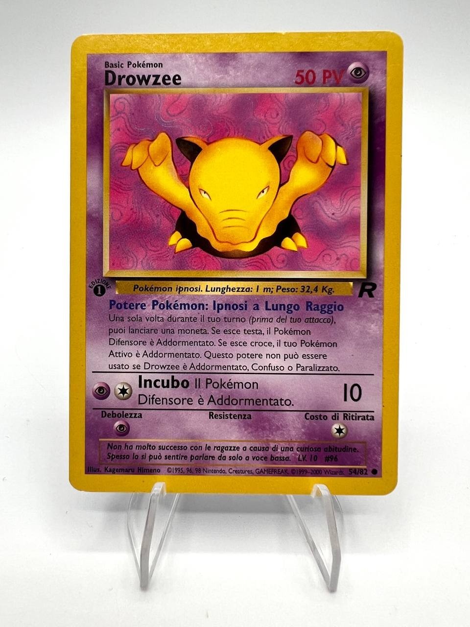 Carta Pokemon DROWZEE 54/82 1a edizione Team Rocket Italiano Excellent Vintage