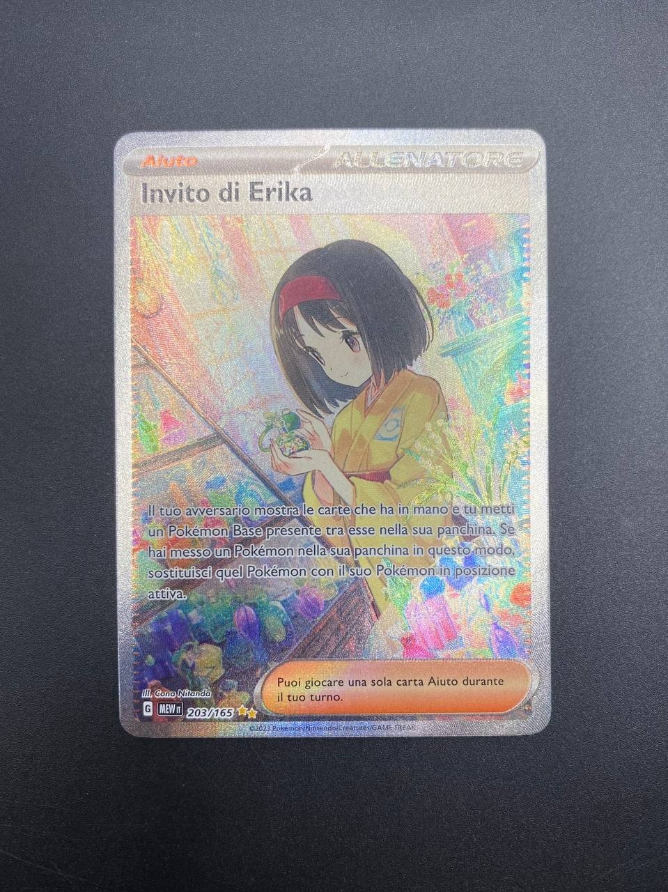 Carta Pokemon Invito di Erika 203/165 Full Art Set 151 MEW Italiano Near Mint