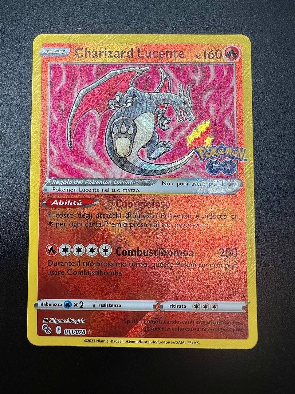 Pokemon Charizard Lucente PGO 011/078 Italiano Pokemon GO Italiano ITA Carta