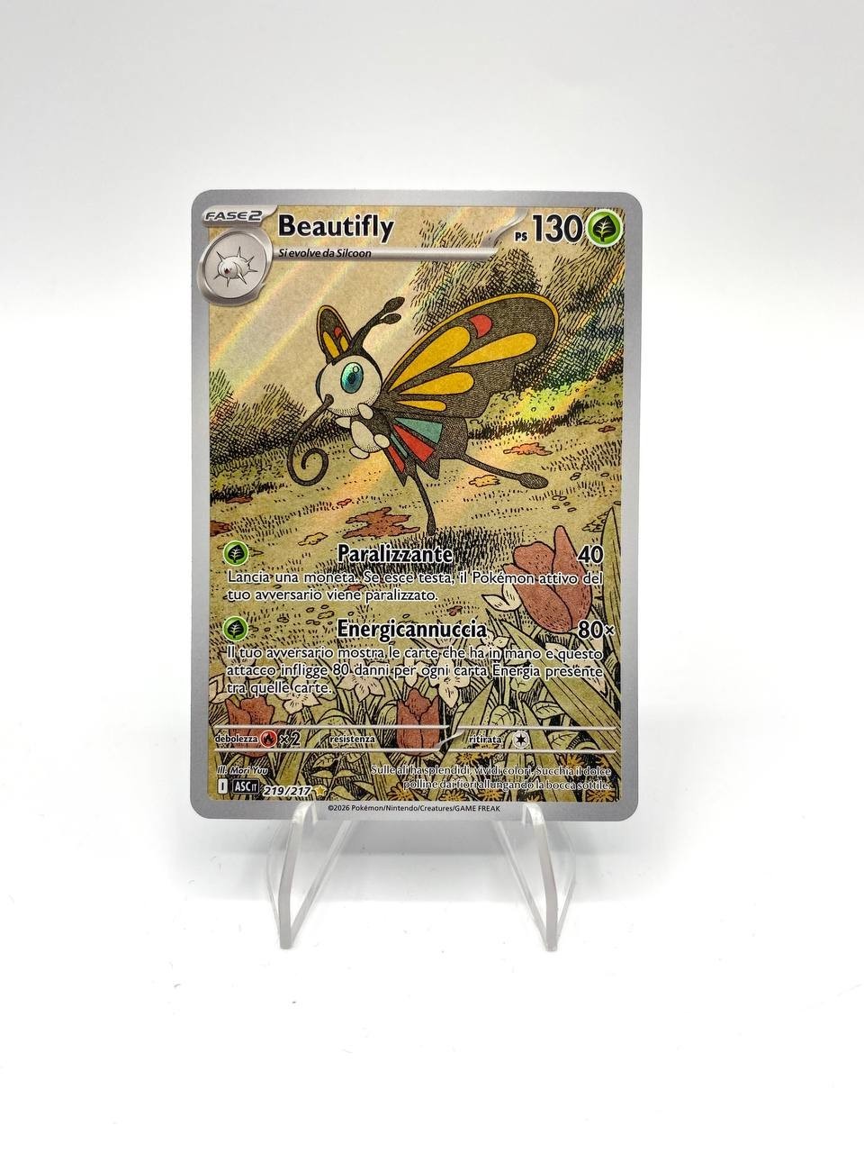 Carta pokemon BEAUTIFLY 219/217 ASC set ASCESA EROICA italiano Near mint Holo