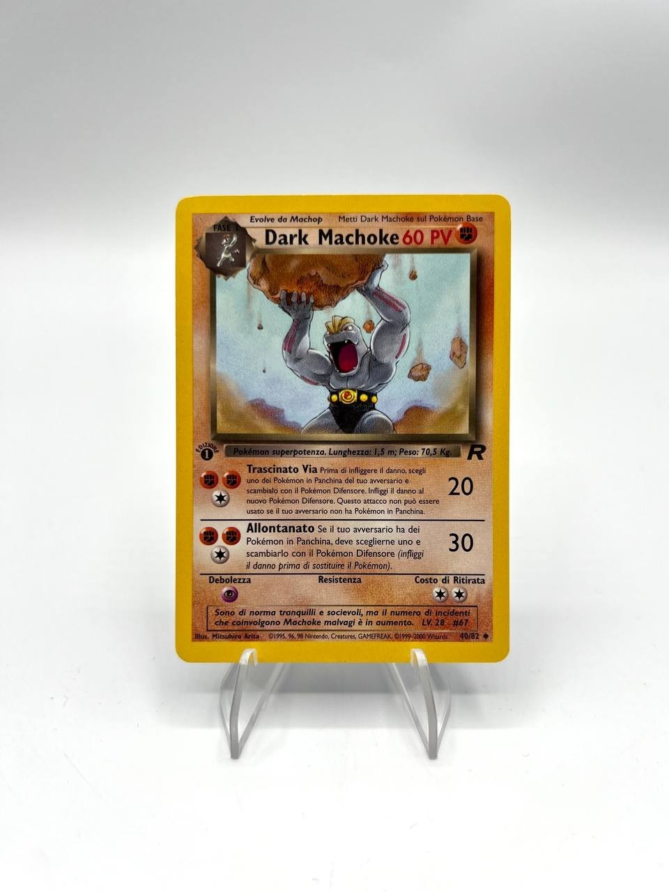 Pokemon Dark Machoke 40/82 Team Rocket Italiano Vintage 1a Edizione Excellent