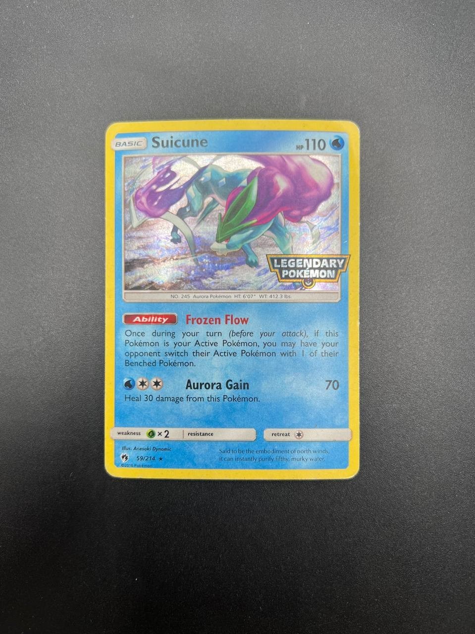Carta pokemon Suicine 59/214 set Legendary Stamped Poor Holo Inglese Vintage