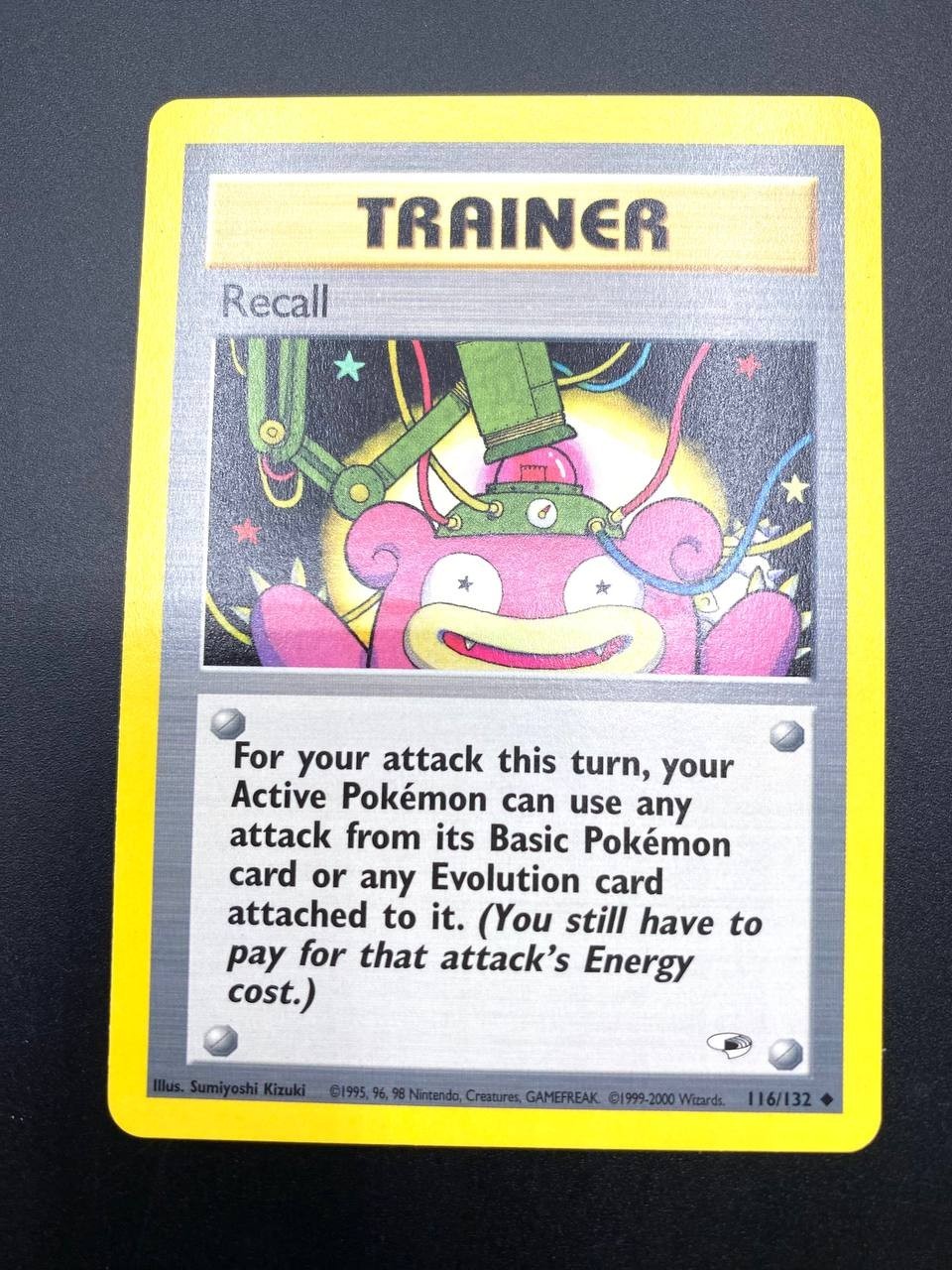 Carta pokemon set Gym Heroes 116/132 Recall Trainer Vintage Near mint No holo