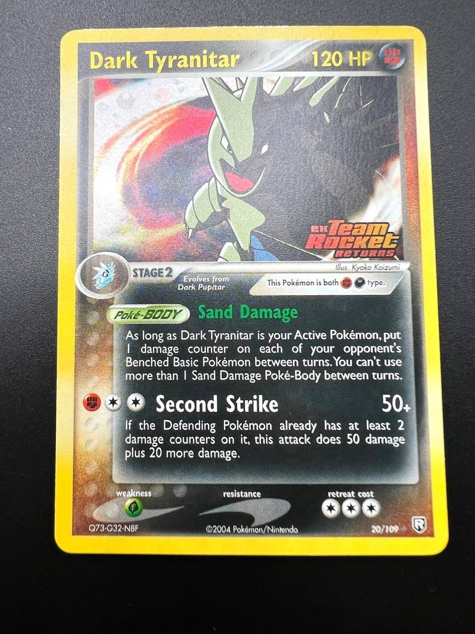 Pokemon Dark Tyranitar 20/109 Team Rocket Returns Stamped Holo Near mint Inglese