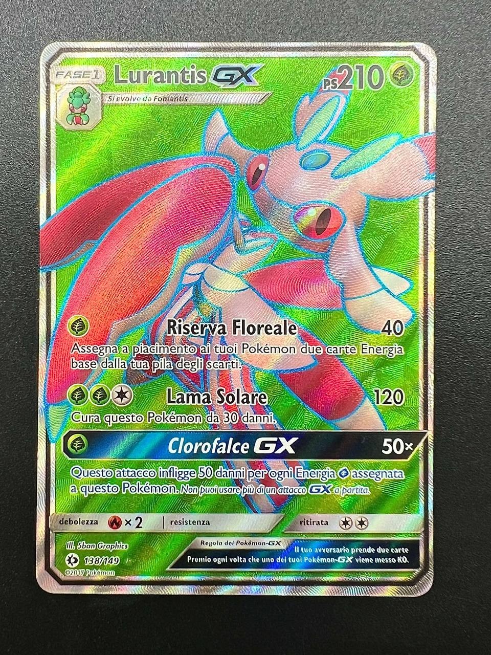 Pokemon Lurantis GX 138/149 SUM Sole e Luna Holo Near Mint Italiano Near mint