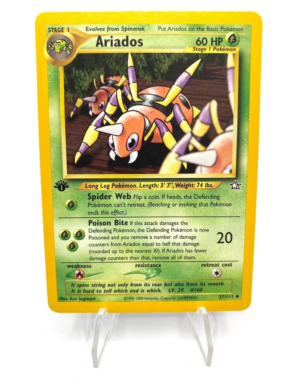 Carta Pokémon Ariados 27/111 set Neo Genesis Inglese ENG Excellent 1st edition