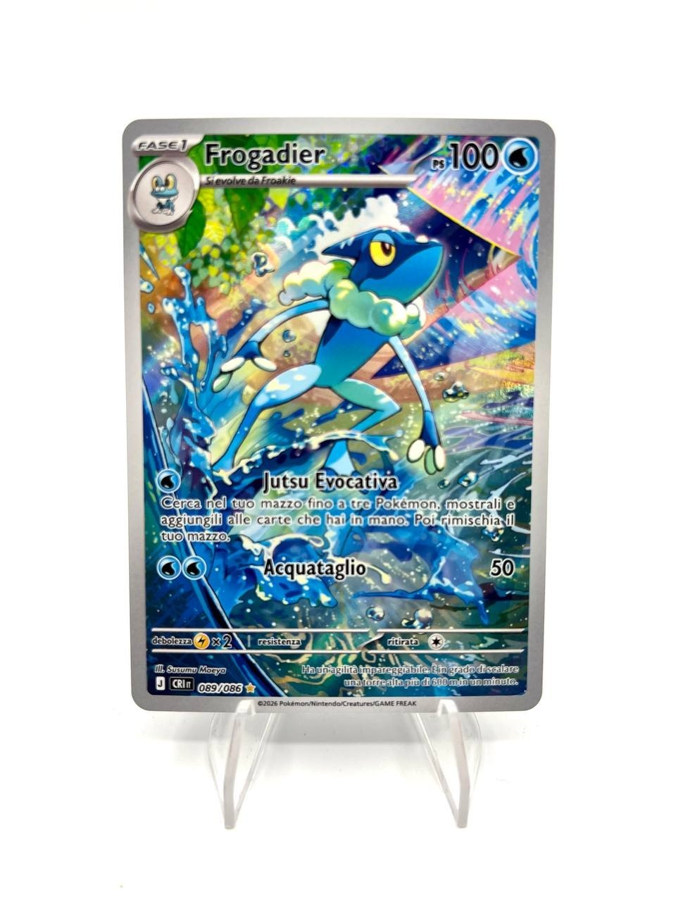 Carta pokemon FROGADIER 089/086 CRI set Caos Nascente Italiano Near Mint Holo