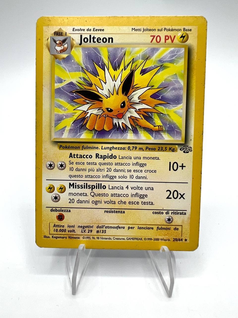 Carta Pokemon Jolteon set Jungle 20/64 Italiano Vintage no Holo Good