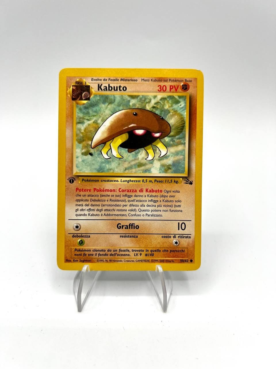 Carta Pokemon Kabuto 50/62 Set Fossil FO italiano 1a Edizione excellent No holo