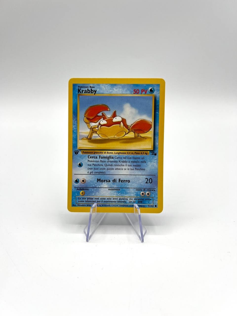 Carta Pokémon Krabby 51/62 1a Edizione Italiano Fossil FO Vintage Good no holo