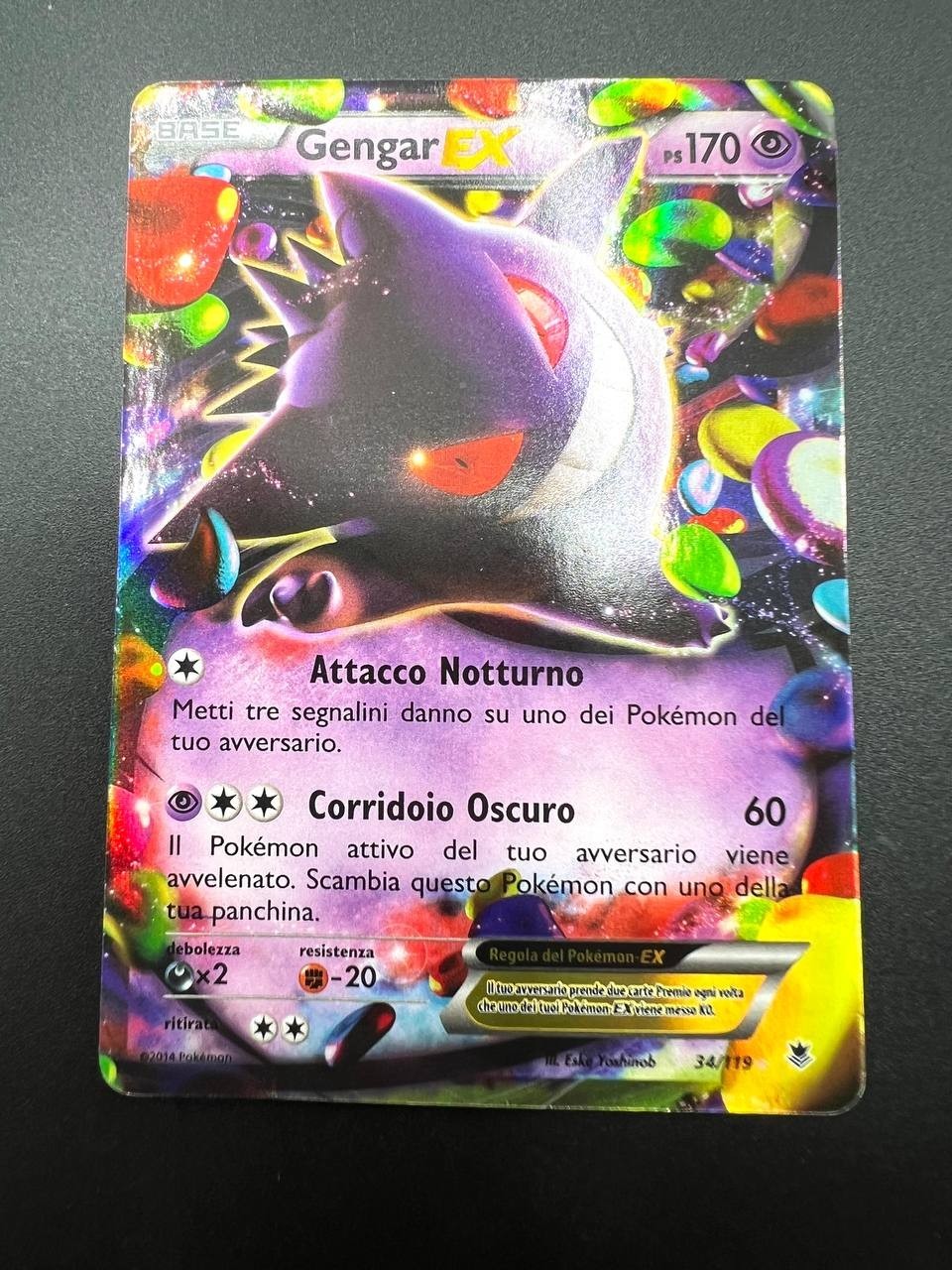 Carta Pokémon GENGAR EX 34/119 ITA 2014 Set Forze Spettrali Holo Rara good