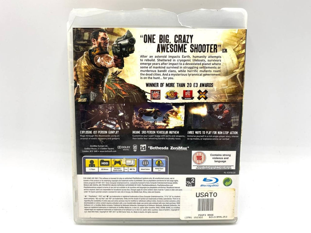 Rage Anarchy Edition PS3 PlayStation 3 ITA ITALIANO Completo e funzionante