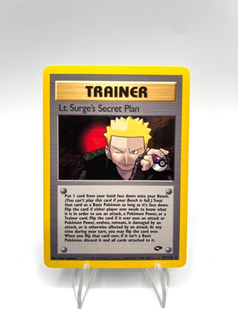 carta pokemon Lt. Surge's Secret Plan 107/132 Gym Challenge Inglese Vintage EXC