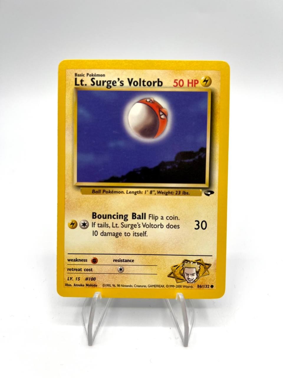Pokemon Lt. Surge's Voltorb 86/132 set Gym Challenge Excellent Inglese Vintage