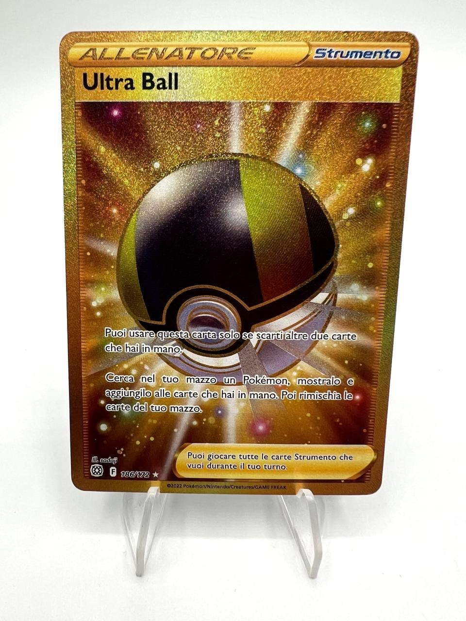 Carta Pokémon ultra Ball Gold F 186/172 set Astri Lucenti Italiano Near mint