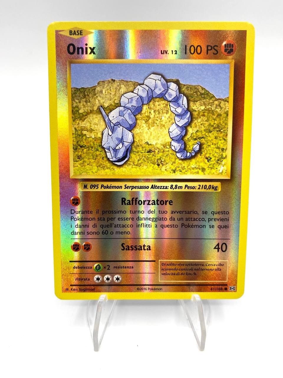 Carta Pokemon Onix Reverse Holo 61/108 set XY Evoluzioni Near Mint Italiano