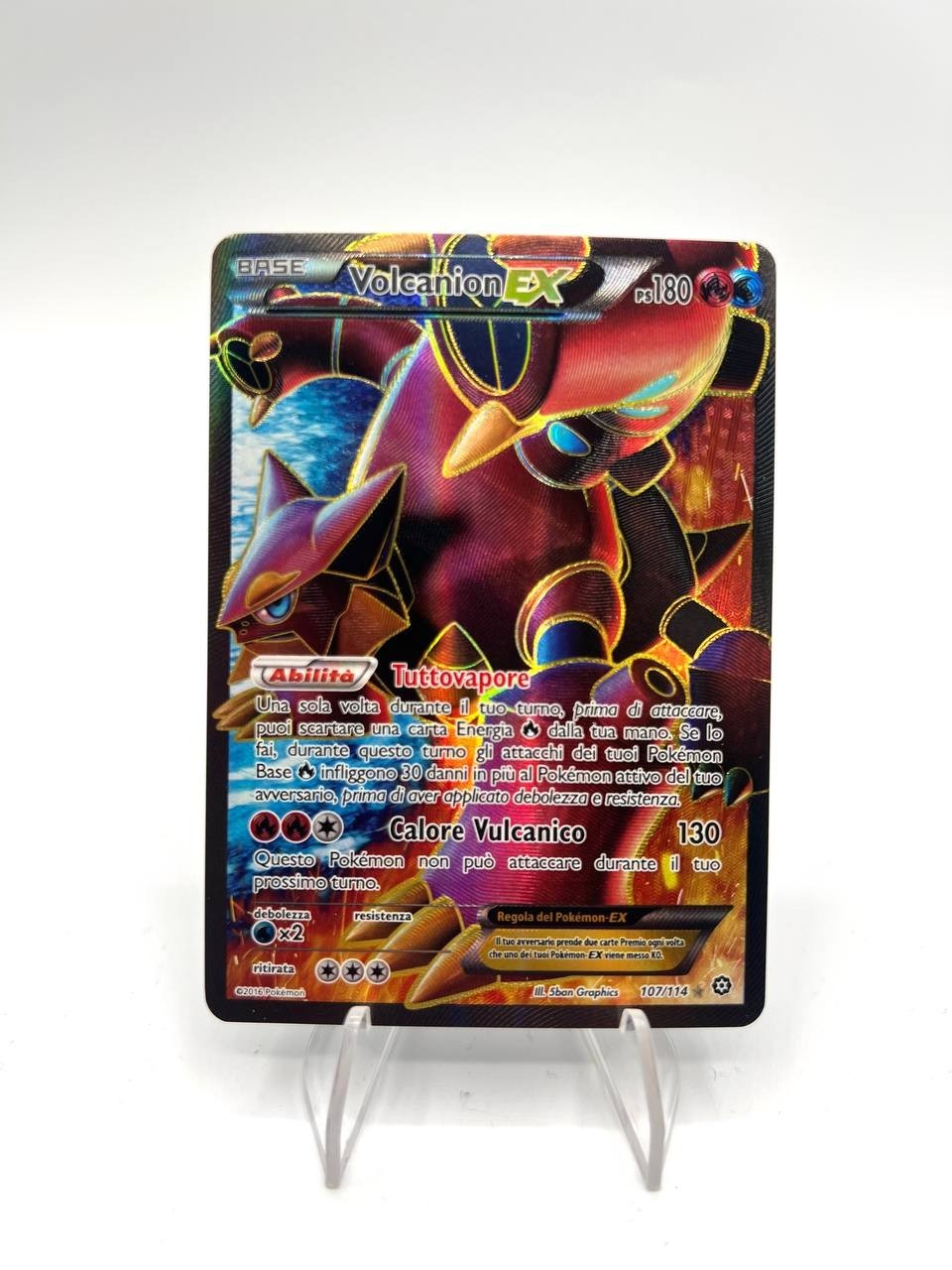 Carta Pokémon Volcanion-EX 107/114 set Steam Siege Holo Italiano Excellent