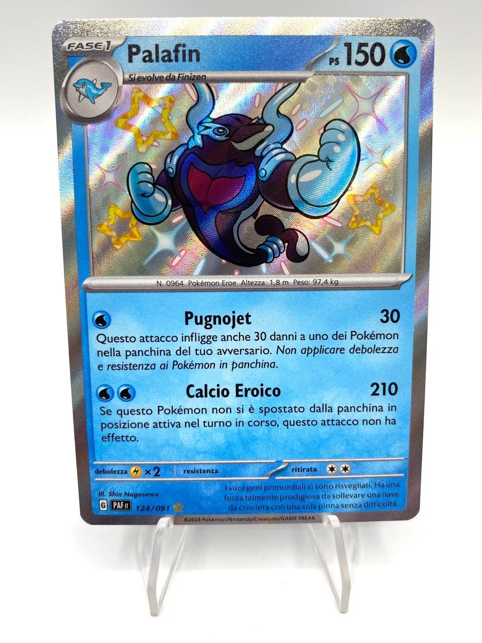 Carta Pokemon Palafin 124/091 Shiny set Destino di Paldea PAF Italiano Near Mint