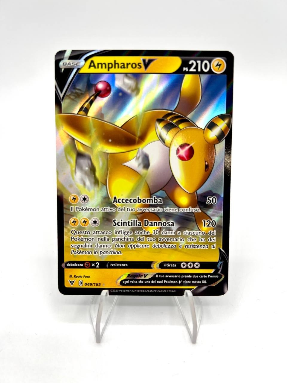 Carta Pokemon Ampharos V Set Voltaggio Sfolforante D 049/185 Italiano Near mint