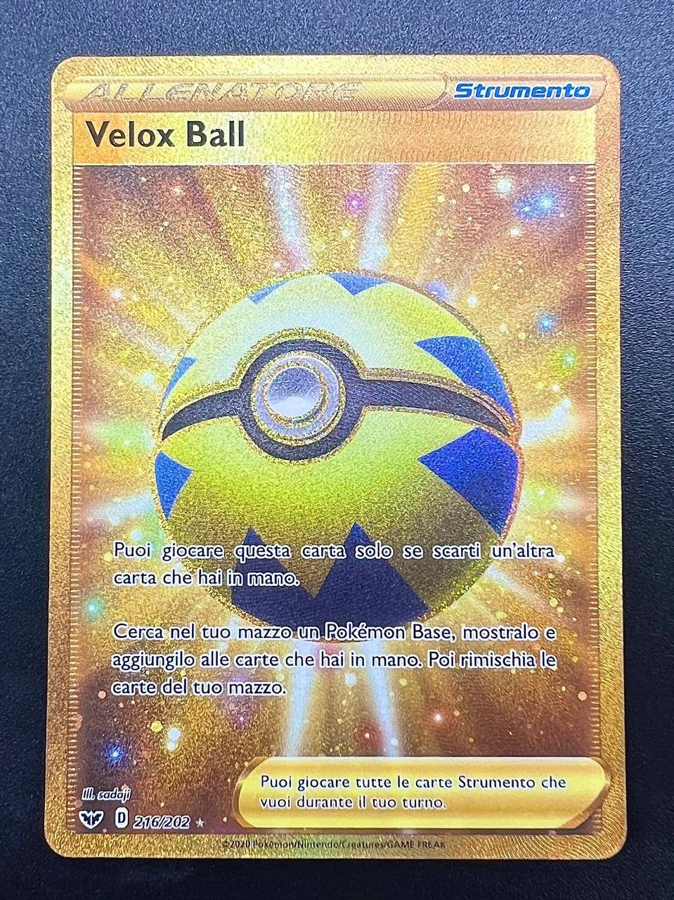 Pokémon Velox ball 216/202 SSH Spada e scudo Italiano Excellent Gold holo