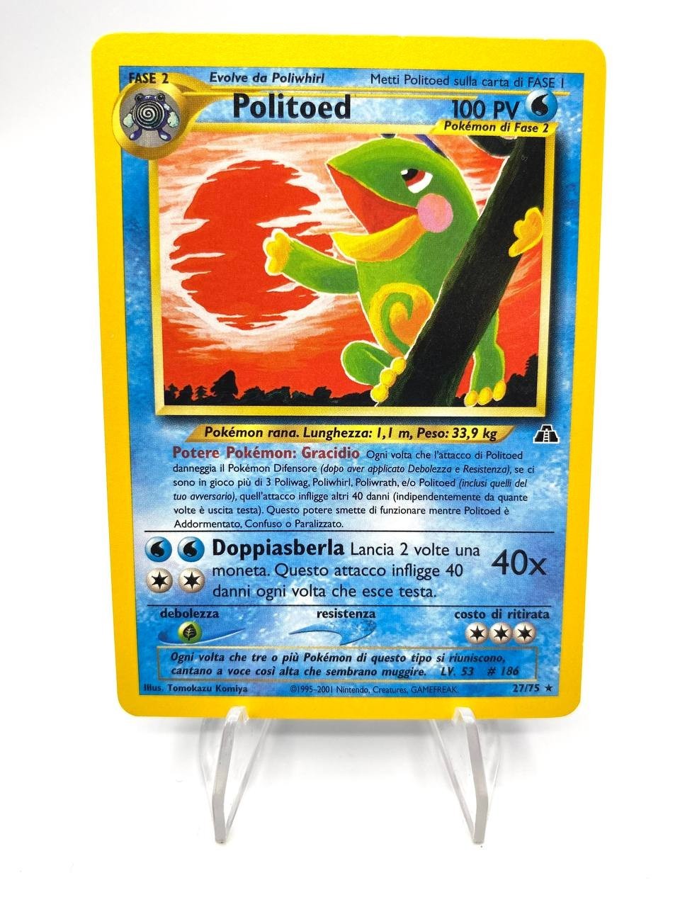 Carta Pokémon Politoed 27/75 set Neo Discovery Rara No Holo Italiano Excellent