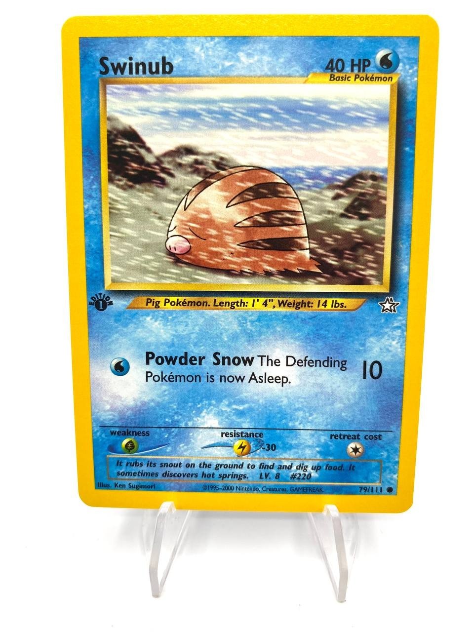 Carta pokemon Swinub 79/111 1st Edition set Neo Genesis ENG Excellent Vintage