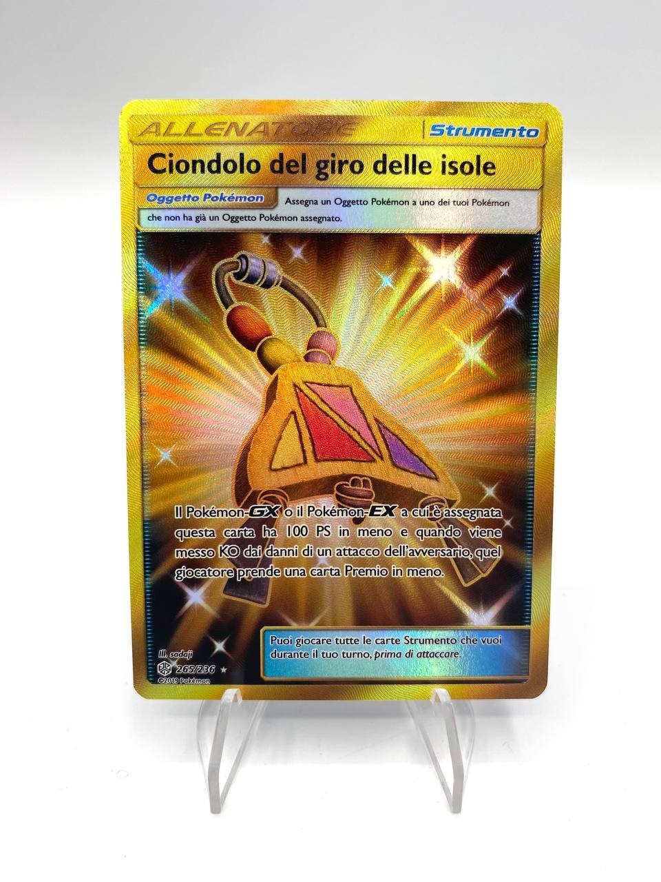 Carta CIONDOLO DEL GIRO DELLE ISOLE 265/236 Rara Segreta set Eclissi Cosmica NM