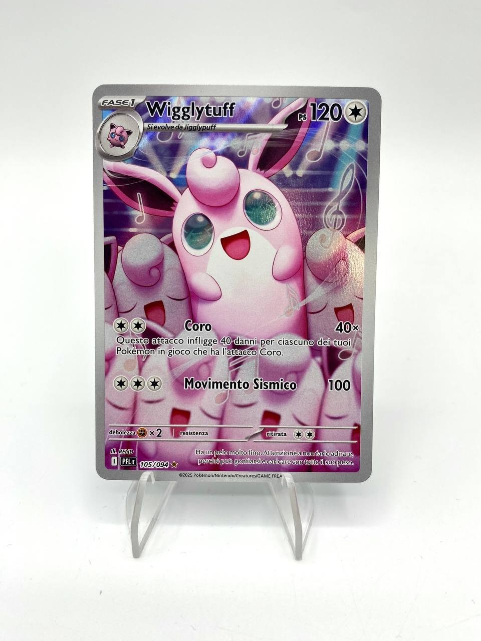 Carta Pokémon Wigglytuff 105/094 PFL Fiamme spettrali Illustration Holo ITA