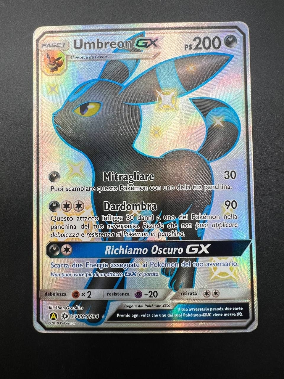Carta pokemon Umbreon GX SV69/SV94 Destino Sfuggente Italiano Near mint Holo