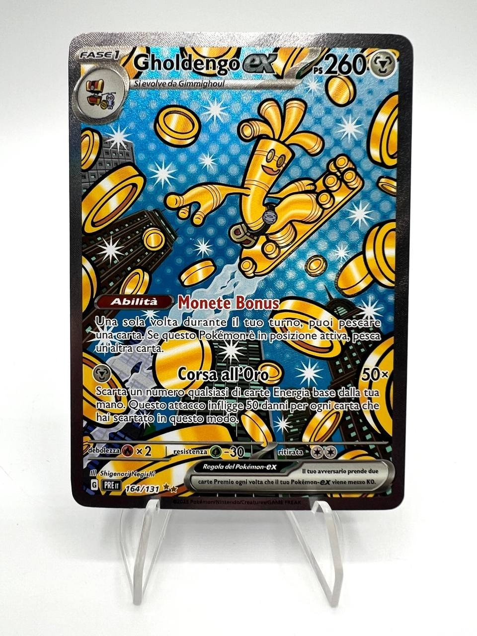 Carta pokemon 164-131 Gholdengo ex PRE Evoluzioni Prismatiche Italiano NM holo