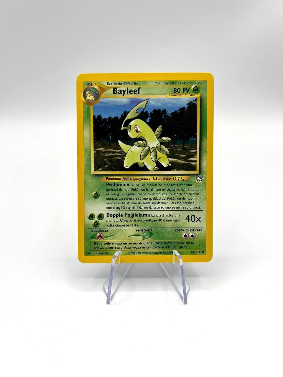 Carta Pokemon set Neo Genesis Bayleef 29/111 Vintage Good Italiano no holo