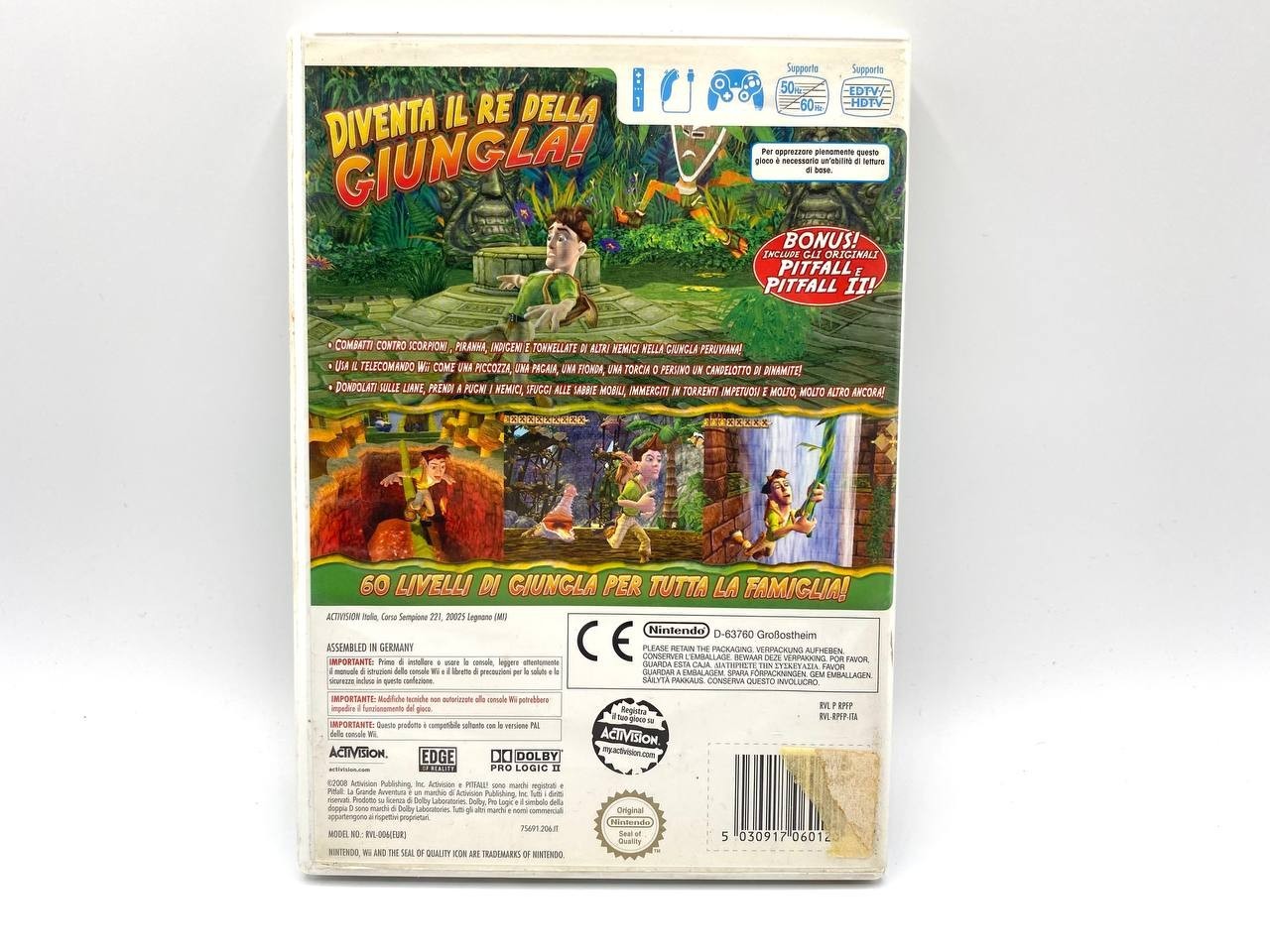 PITFALL LA GRANDE AVVENTURA NINTENDO WII PAL ITA Completo Funzionante Italiano